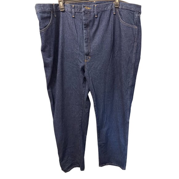 Rustler By Wrangler Mens Regular Fit Jeans 52x32 Blue Denim Cotton Made In Mexic - Picture 1 of 11